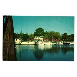 Vintage Postcard Inner Harbor Ocean Springs Mississippi Deep South Hubert Lowman